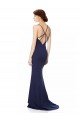 Shop Fishtail High Neck Maxi Crepe Bridesmiad Dress with Strappy Back Detail