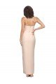 Shop Long Full Length Ruffles Strapless Low Back Crepe Evening Dress with Straps