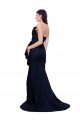 Shop Long Strapless Sweep Train Low Back Crepe Evening Dress