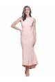 Shop High Neck Low V-Back Midi Length Crepe Cocktail Evening Dress