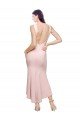 Shop High Neck Low V-Back Midi Length Crepe Cocktail Evening Dress