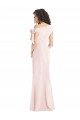 Shop Off the Shoulder Tie Detail Trumpet Crepe Evening Dress with Front Slit