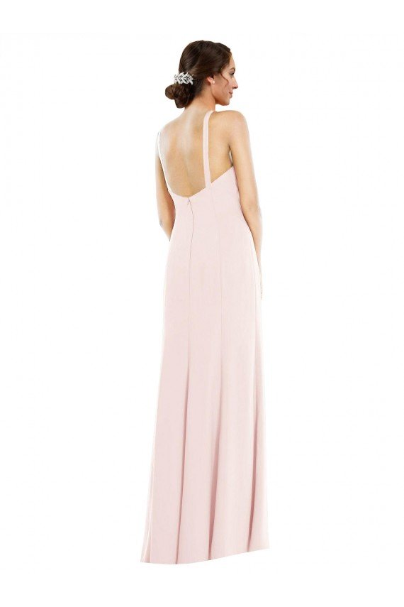 Shop Criss Cross Halter Princess Line Trumpet Crepe Evening Dress