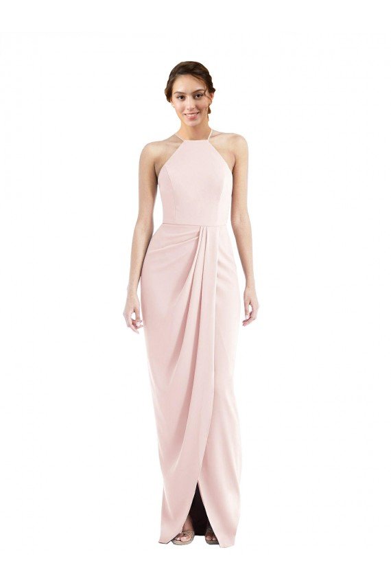 Shop Halter Draped Tulip Skirt Evening Maxi Dress