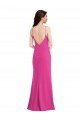 Shop Open Back High Neck Halter Trumpet Crepe Evening Dress