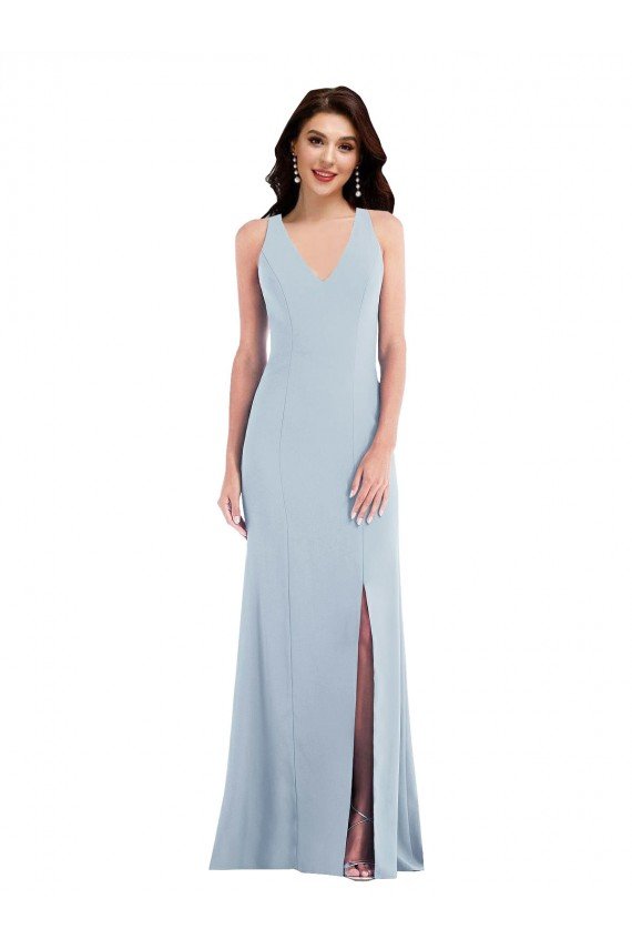 Shop Criss Cross Cutout Back Evening Maxi Dress with Front Slit