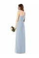 Shop One Shoulder Crepe Trumpet Evening Dress with Front Slit