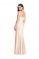 Shop Seamed Bodice Crepe Trumpet Evening Dress with Front Slit