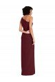 Shop Sleek One Shoulder Long Crepe Evening Dress with Daring Slit