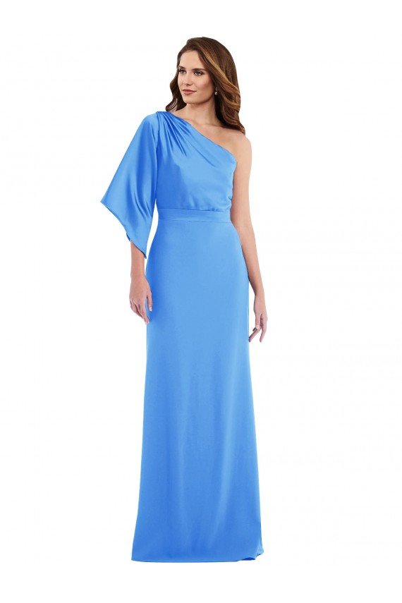 Shop One Shoulder Bell Sleeves Trumpet Evening Dress