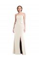 Shop Long Strapless Tuxedo Evening Maxi Dress with Front Slit