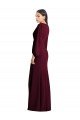 Shop Long Puff Sleeve V-Neck Trumpet Evening Maxi Dress