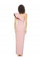 Shop Full Length One Shoulder Crepe Evening Dress with Side Leg Split