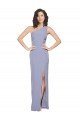 Shop Floor Length One Shoulder Crepe Evening Dress with Pencil Skirt and Side Split