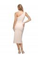 Shop Midi Length One Shoulder Crepe Cocktail Evening Dress with Thigh High Side Split