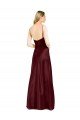 Shop Sleek Spaghetti Straps V-Neck Stretch Satin Evening Dress with Center Front Slit