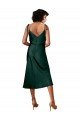 Shop Spaghetti Straps Tie Shoulders Cowl Neck Short Midi Length Stretch Satin Cocktail Evening Dress