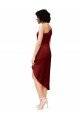 Shop One Shoulder Midi Length Short Stretch Satin Wrap Style Cocktail Evening Dress