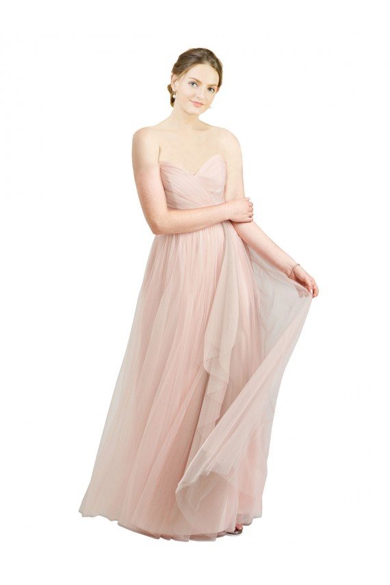 Shop Long Floor Length Sweetheart Pleated Tulle Evening Dress