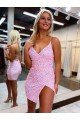 Shop V-Neck Sleeveless Short Velvet Sequin Cocktail Evening Dress