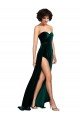 Shop Sweetheart Fluid Velvet Evening Dress with High Split